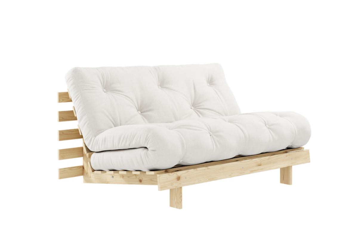 Foldable futon sofa-bed, that I originally used - folded.